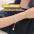 thumbnail image 3 of Pulsera de perlas con eslabones de cadena, pulsera asimétrica con dijes de cadena para mujer, joyería de muñeca, 3 of 5