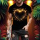 thumbnail image 1 of Tops para hombre, blusas y camisas de manga corta con cuello redondo para hombre, jersey informal con cuello redondo estampado para hombre, pantalones cortos deportivos para fitness, blusa de poliéste, 1 of 5