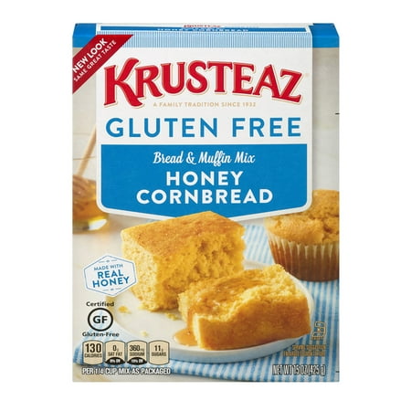 - (2 Pack) Krusteaz Gluten Free Honey Cornbread Mix, 15oz Box