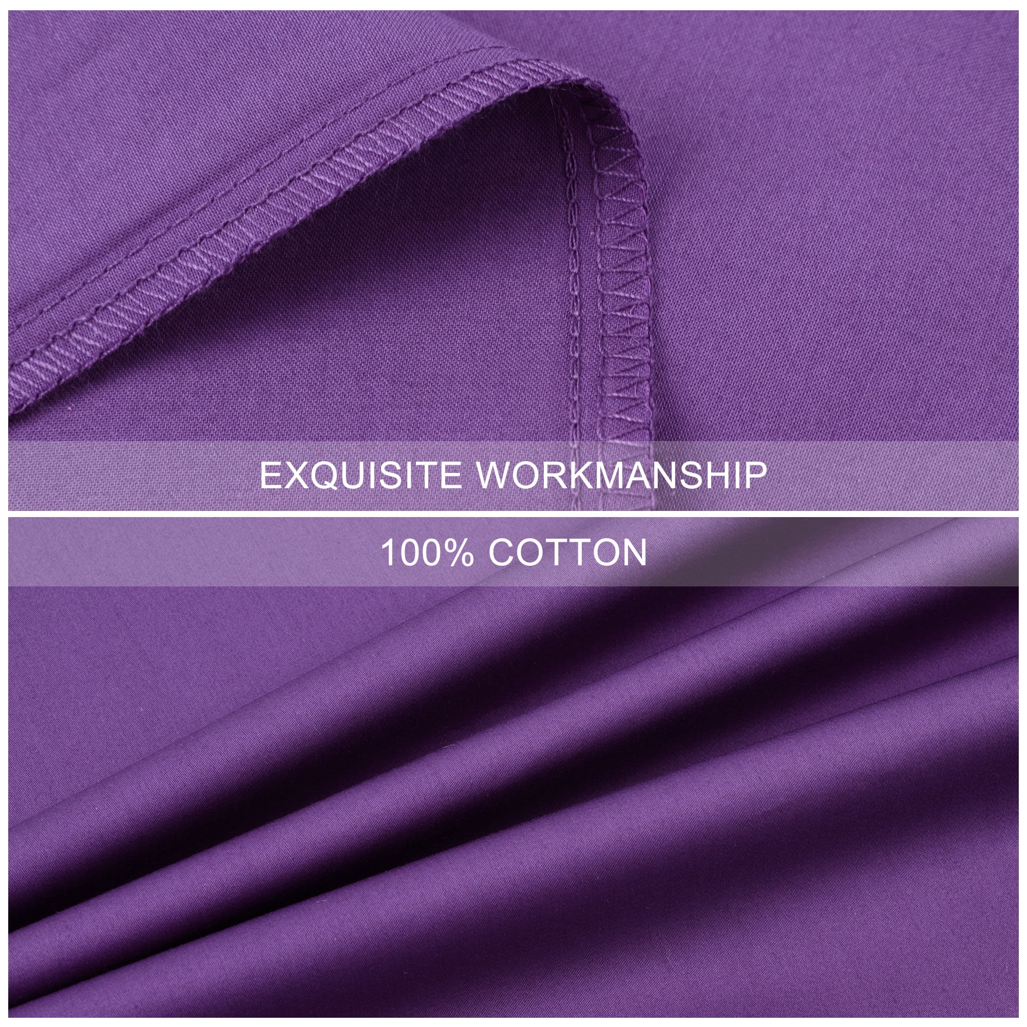 Unique Bargains Cotton Body Pillowcase Breathable Envelope Grape 20"x48"
