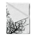 thumbnail image 2 of Lonely Tree Soft Flannel Fleece Throw Blanket, Monochromatic Simplistic Bare Branches of a Winter Tree Nature Themed, Cozy Plush for Indoor and Outdoor Use, 60" x 80", Black and White, by Ambesonne, 2 of 5