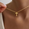 thumbnail image 6 of Turandoss 14K Gold Plated Layered Cross Necklace for WomenDainty 14K Gold Plated Plated Layered Satellite Bead Chain Choker Necklace Cross Pendant Necklaces for Women Baptism Faith Jewelry Gifts, 6 of 8