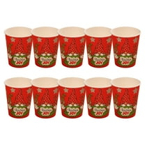 Taotanxi Christmas 10 Pcs Paper Cup with Holiday Design, 9 oz Xmas Disposable Dinnerware Cups Party Supplies for Hot and Cold Beverages
