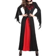 thumbnail image 2 of Lucakuins Disfraz de Halloween para mujer, disfraz de vampiro, vestidos de manga larga con cuello en contraste, conjunto para trajes de fiesta de Cosplay Lucakuins  moda, 2 of 9