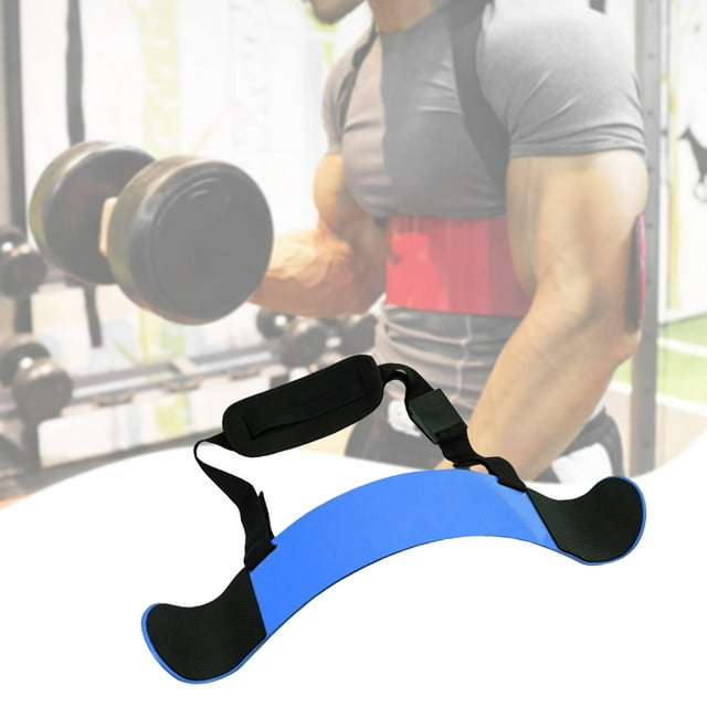 Arm Blaster para bíceps y tríceps, correas ajustables, ejercicio de alta resistencia, fitness azul