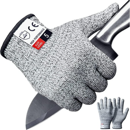 

2PCS Cut Resistant Gloves Food Grade Cut Proof Gloves for kitchen Anti Cutting Gloves for Mandolin Slicing Wood Carving Gloves Medium