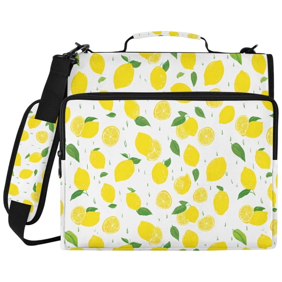 ALAZA Zipper Binder Lemon Drops Pattern 2 inch 3 Ring 500 Sheet Capacity Trapper Keeper File Folder Organizer Bag