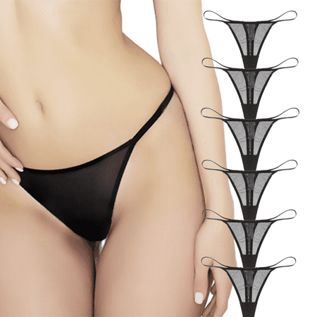 

Varsbaby Women s Thongs Low Waist See Through Panties Lace Mesh G-String for Women-Pack6
