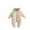 White, variant on tarylea Baby Clothes Cotton Padded Hoodies Romper Full Zipper Fleece Lined Bodysuit Solid Color Warm Comfy Winter Jumpsuit