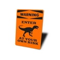 thumbnail image 4 of Dinosaur Warning Novelty Sign, Metal Wall Decor - 10x14 inches, 4 of 4