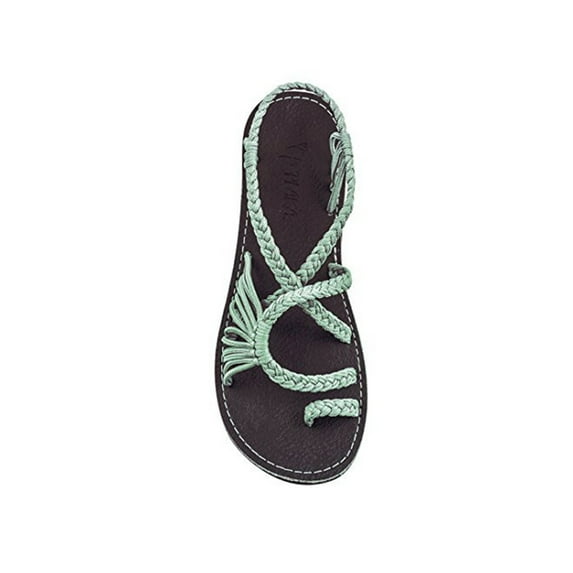 Avamo Womens LADY Bohemian Flat Flip Flops Band Beach Shoes Summer Casual Sandals