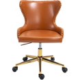 thumbnail image 4 of Meridian Furniture Hendrix Swivel Adjustable Cognac Vegan Leather Office Chair, 4 of 8