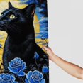 thumbnail image 3 of Patifu Cute Cat Roses Full Moon Shower Curtain for Bathroom Decoration 100% Polyester Washable Shower Curtain with Hooks 36"x72, 3 of 7