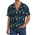 thumbnail image 1 of Fotbe Animal Footprints Camisa Estampada de Manga Corta para Hombre, Casual de Verano, Estilo Playero, Sin Arrugas-Medium, 1 of 5