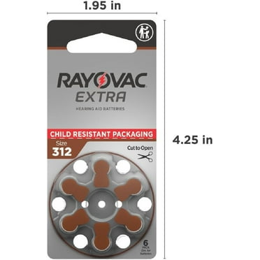 Rayovac Extra Type 312 Hearing Aid Batteries Zinc Air P312 PR41 ZL3 Pack of 60
