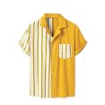 thumbnail image 5 of Unique Bargains Men's Shirts Short Sleeve Summer Cotton Patchwork Button Down Shirts, 5 of 5