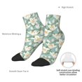 thumbnail image 6 of Fuzoiu Lilies Flowers Print Adult Socks, Crew Moisture-wicking Socks, Unisex Cushion Crew Socks,Casual Sports Ankle Socks, 6 of 7