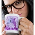 thumbnail image 2 of 3drose, Cute Purple Dolphin Purple Ocean, 11oz Mug, 2 of 6