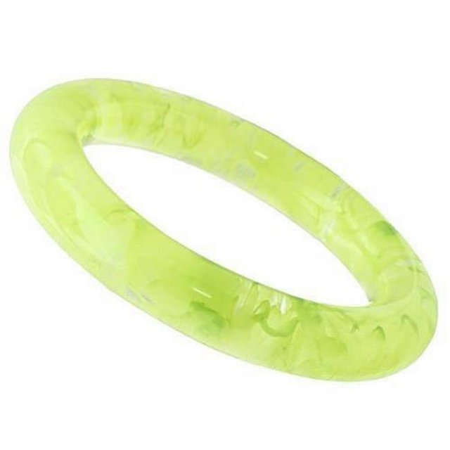 Bracelet en Résine de 7,25 Po Sans Pierre&44; Vert Pomme