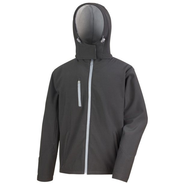 Result Core - Chaqueta/Cazadora Softshell con capucha Modelo Lite hombre caballero (Negro/ Gris) Result UTBC3253_blackgrey