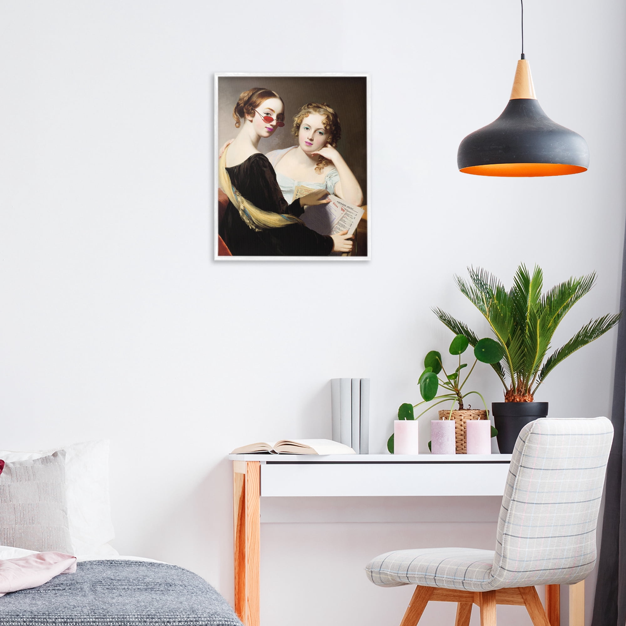 Stupell Industries Vintage Ladies Ordering Takeout White Framed Giclee Art, design by Wild Apple Portfolio