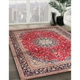 thumbnail image 3 of Ahgly Company Machine Washable Indoor Round Traditional Fire Brick Red Area Rugs, 3' Round, 3 of 7