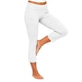 thumbnail image 5 of Women’s Capris Yoga Pants Elastic High Waist Slim Fits Cropped Pants Stretch Breathable Summer Workout Casual Trousers with Pockets, 5 of 9
