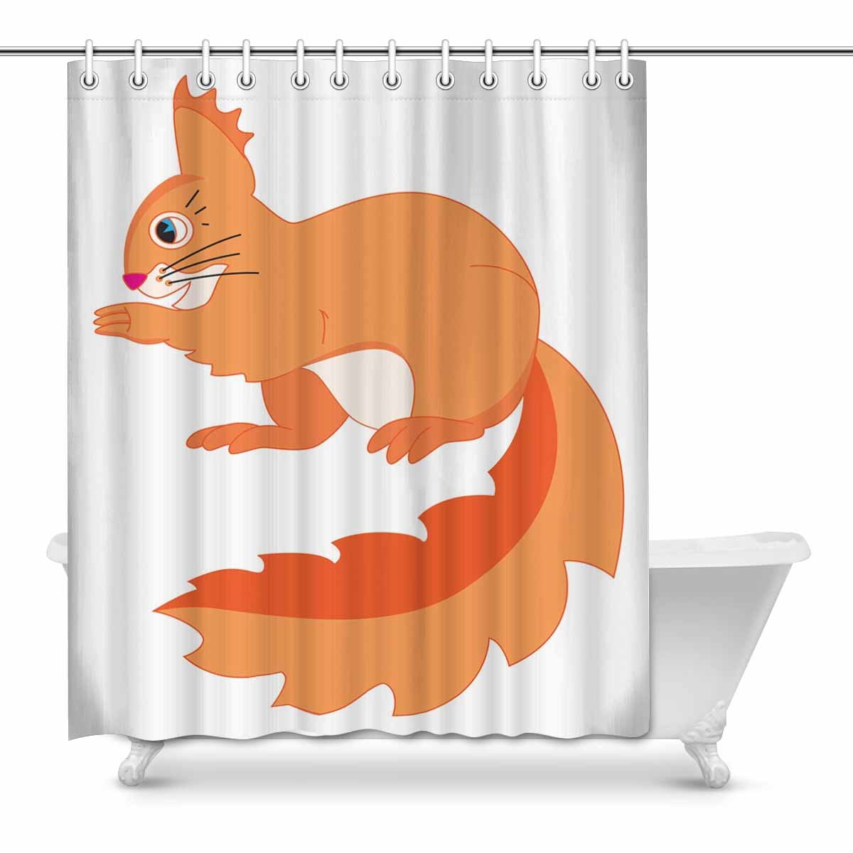 Pop Whispering Squirrel Art Decor Bathroom Shower Curtain 60x72