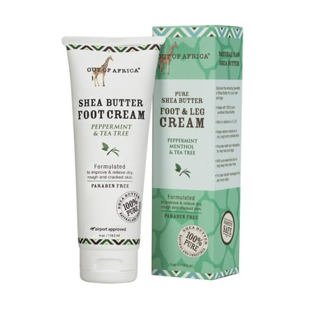 Out of Africa Foot & Leg Cream, Peppermint Menthol and Tea Tree, 4 Oz