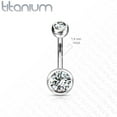 thumbnail image 4 of 14GA Solid Grade 23 Titanium Double Gem Ball Navel Belly Button Ring (Various Colors & Sizes), 4 of 6