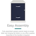 thumbnail image 3 of Pemberly Row 18"D 2 Drawer Metal Filing Cabinet - Pearl White/Navy, 3 of 17