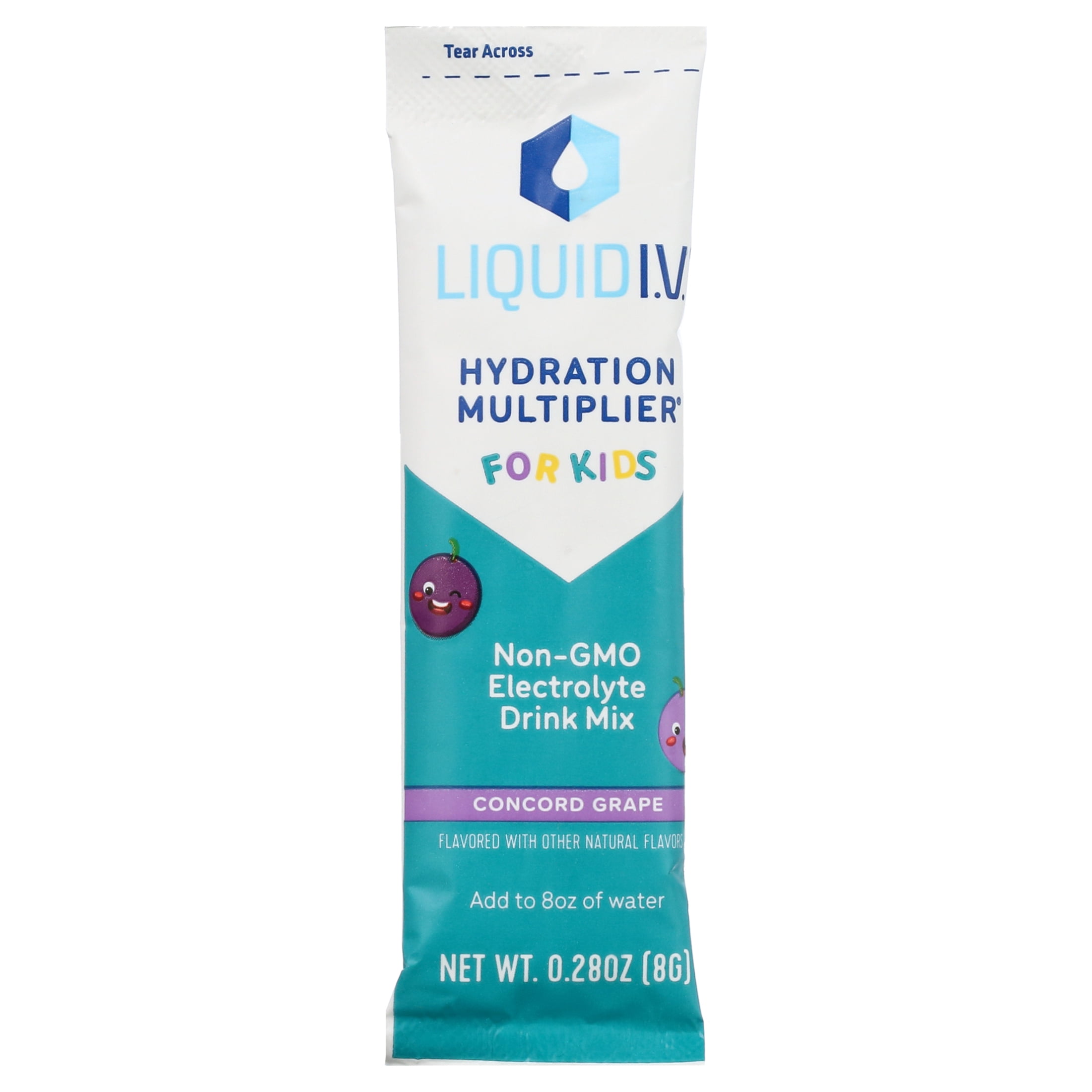 (2 pack) Liquid I.V.® Concord Grape Hydration Multiplier® for Kids Powdered Electrolyte Drink Mix, 8 Count