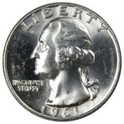 U.S. MINT 1961 D Washington Quarter BU Uncirculated Mint State 90% Silver 25c US Coin