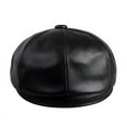 thumbnail image 4 of BOONJOVIA Men's Newsboy Flat Cap 100% Genuine Cowhide Leather Gatsby Ivy Golf Cabbie Hat, 4 of 9
