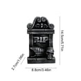 thumbnail image 3 of Halloween Tombstone Resin Ornament, Realistic Skeleton Skull Headstone Halloween Decor Outside for Home Garden Lawn Front Porch, 3.5x5.7in, 3 of 5