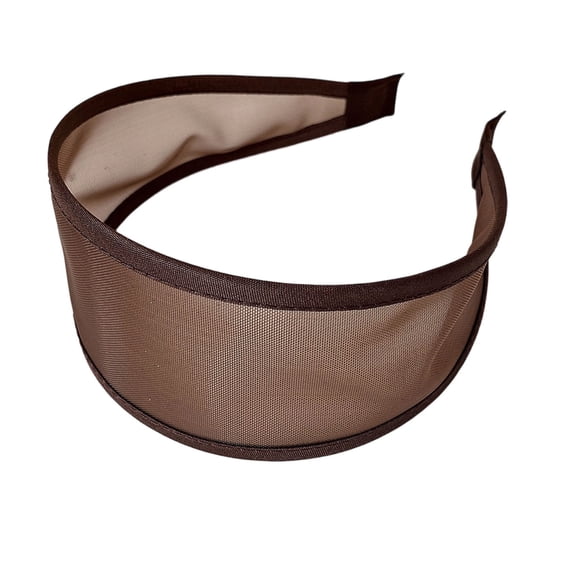 Women's Wide Mesh Headband, Non Sweat Absorbent Sports Headwrap, Breathable Workout Head Band for Running, Yoga, Tennis, Fitness & Daily Wear, Dark Brown