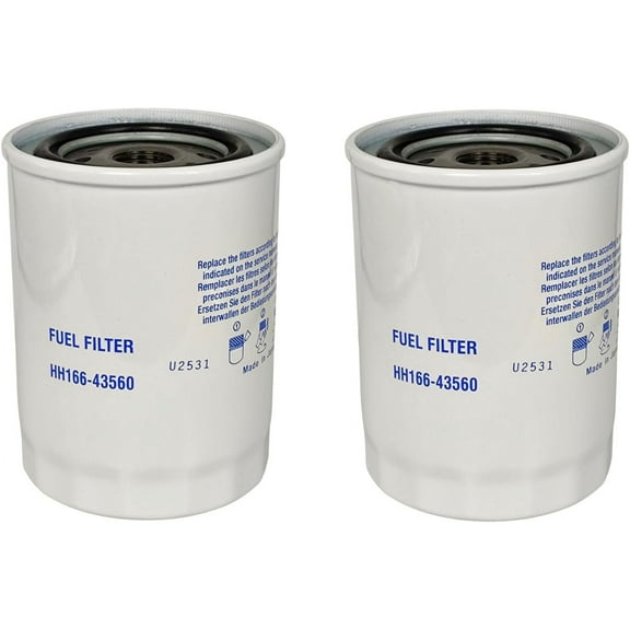 Fuel Filter 16631-43560 HH166-43560 for Kubota KX080-3T SVL75 SVL75-2 SVL75-2C SVL75C SVL90 SVL90C M6800 M7580 M8200 M8540 M8560 M8580 M9000 M9540 M9580 M9960 (2X)