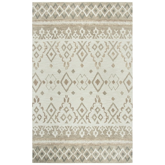Rizzy Rugs Opulent Area Rug OU934A Natural Diamonds Tufted 2' 6" x 8' Rectangle