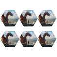 thumbnail image 2 of Pofeuu Clear Sky Mountain Red Dragon Print Leather Coasters Set of 6, Round Cups Mugs Mat Pad for Home Kitchen Heat Resistant Drink Coasters,Hexagon, 2 of 7