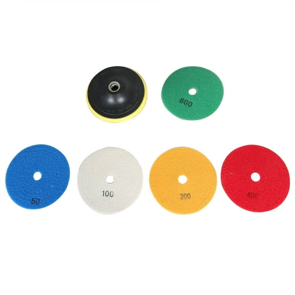 findmall 5" Diamond Concrete Polishing Pads Wet Dry Set For Marble Quartz Stone Polishing
