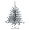 Vickerman 3' Silver Tinsel Fir Artificial Christmas Tree, Unlit