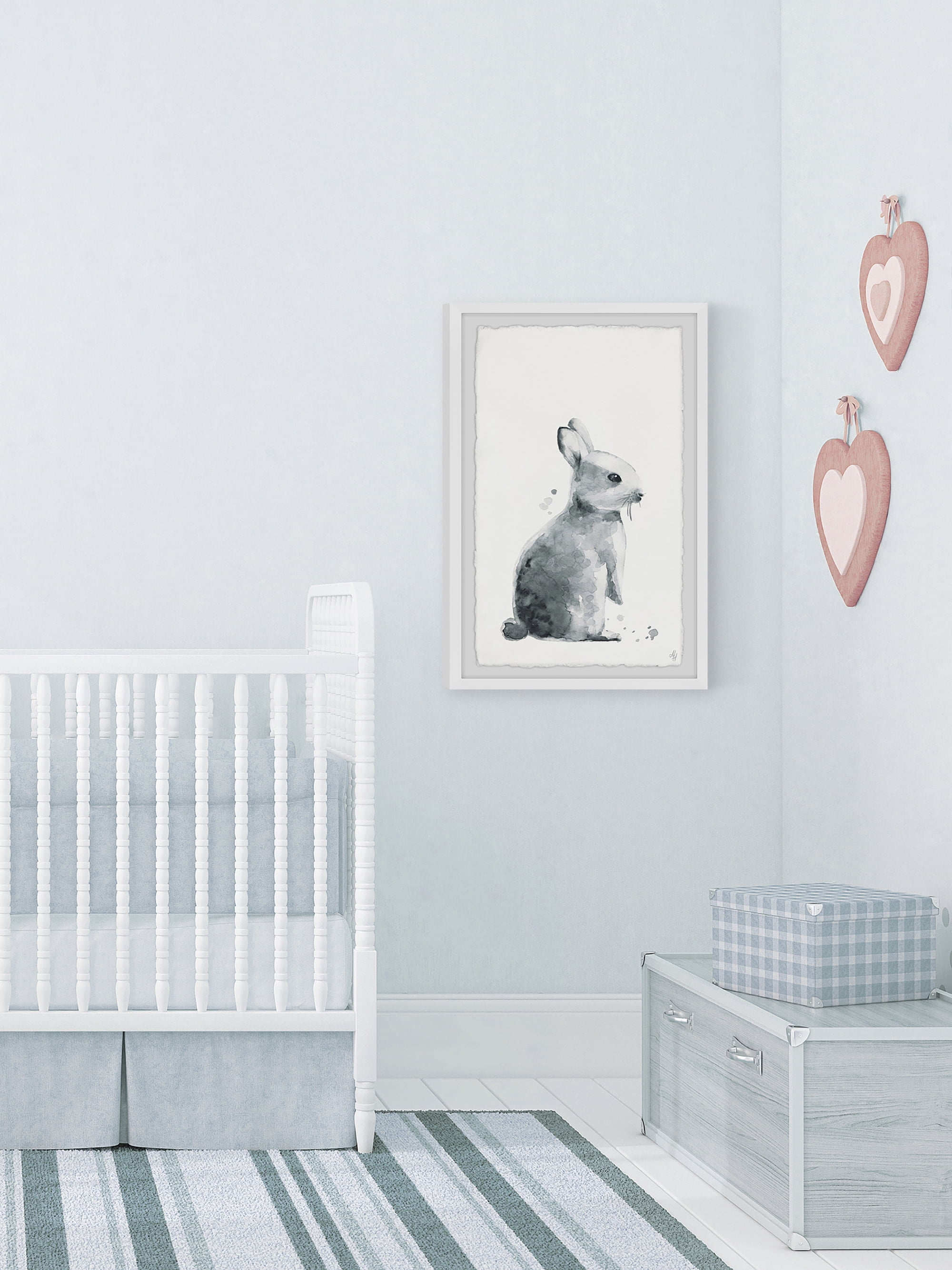 Marmont Hill Melancholy Bunny Framed Wall Art, 16.00" x 1.50"