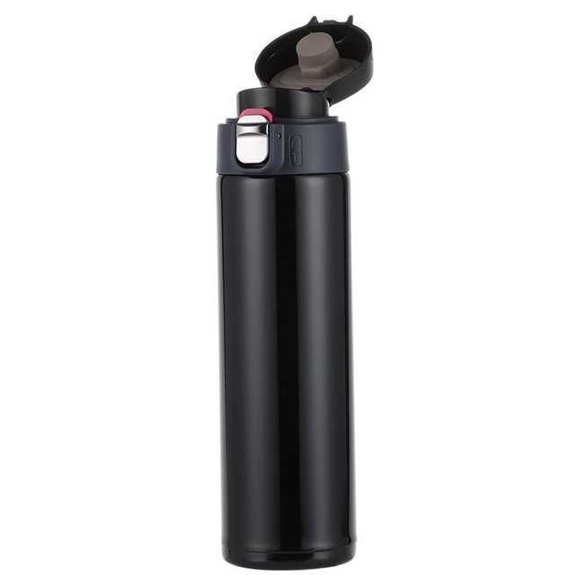 Botella de agua deportiva estanca de acero inoxidable 500ml Unisex Niños, negra kaili Sencillez