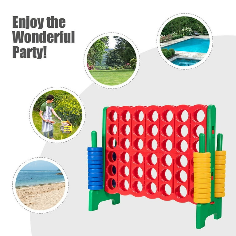 Costway Giant 4 in A Row Jumbo 4-to-Score Game Set W/Storage