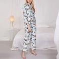 thumbnail image 3 of Honeii Trains And Cactuse print Women's Pajama Sets Long Sleeve Button Down Sleepwear Nightwear Soft Pjs Lounge Sets-Medium, 3 of 7