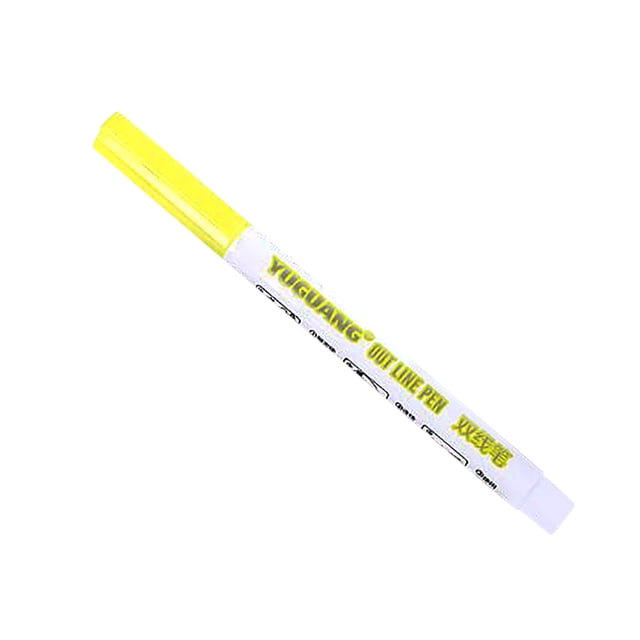 Pens For Teachers Gifts Student Supplies Crystal Double Highlighter 7 Colour Fluorescent Candy Colour Marker5ml Yellow