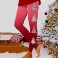 thumbnail image 4 of Leggings de maternidad Gibobby mujer deportivos estampados navideños moda informal vino L, 4 of 5