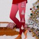 thumbnail image 4 of Pantalones de maternidad Gibobby mujer Leggings deportivos estampados navideños Vino XL, 4 of 5