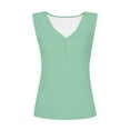 thumbnail image 4 of Htigea Womens V Neck Tank Tops Summer Ribbed Sleeveless Henley Shirts Casual Loose Button Up Cami Knit Tees Today Sales Mint Green,2XL, 4 of 5