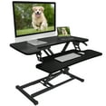 thumbnail image 3 of FitStand Home Office Height Adjustable Standing Desk Converter Black 32" U-Shape with Keyboard Tray, 3 of 8